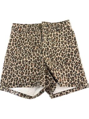 Altar'd State Denim Leopard Print Jean Shorts - Brown/Tan/Black size 0